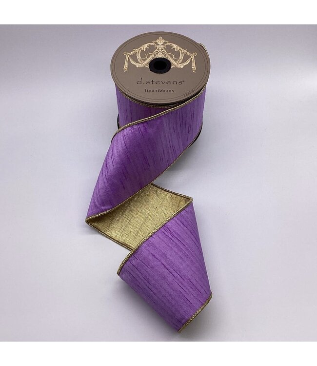 Slub Dupion Metallic Gold Back Ribbon