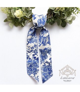Canvas Toile Sash, Deep Blue White 4" x 56"