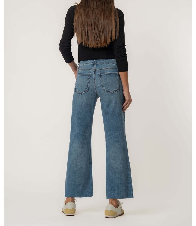 KUT FROM THE KLOTH Meg High Rise Fab Ab Wide Leg Raw Hem