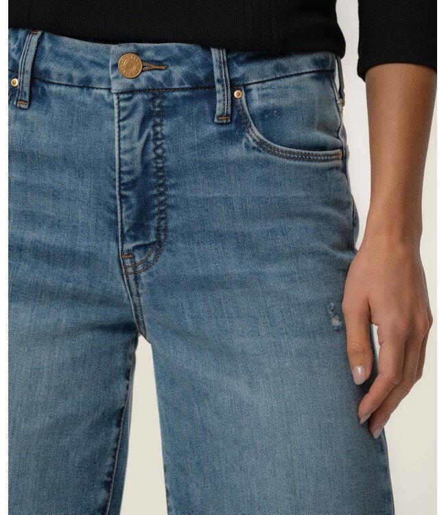 KUT FROM THE KLOTH Meg High Rise Fab Ab Wide Leg Raw Hem