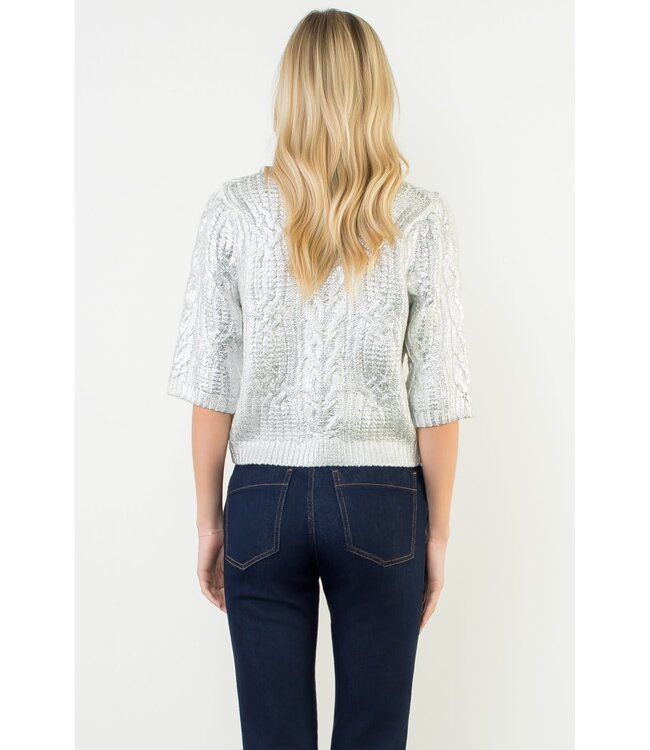 Leilani Short Sleeve Cable Knit Top