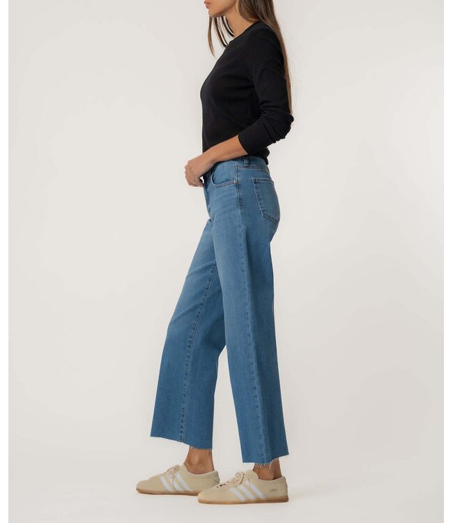KUT FROM THE KLOTH Charlotte High Rise Wide Leg with Raw Hem