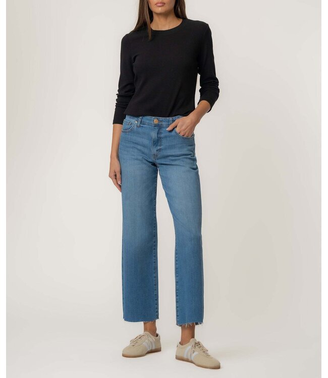 KUT FROM THE KLOTH Charlotte High Rise Wide Leg with Raw Hem