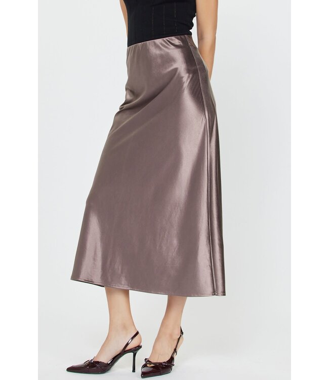 Eileen Elasticated Waist Midi Length Bias Skirt