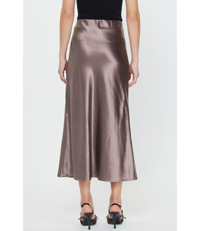Eileen Elasticated Waist Midi Length Bias Skirt