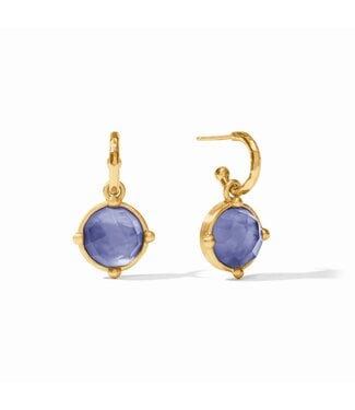 JULIE VOS Honeybee Hoop & Charm Earring - Iridescent Tanzanite Blue
