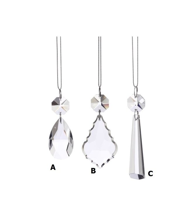 3" Iced Jewel Drop Ornament