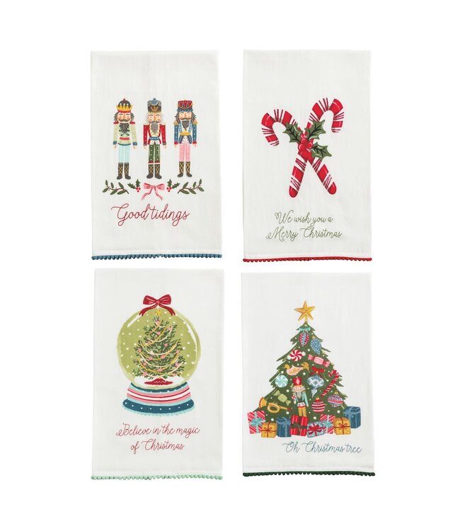 Christmas Pom Trim Towels