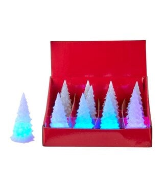 Battery-Operated RGB LED Small White Glitter Tree