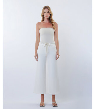 Anna High Rise Drawstring WB Crop Wide Leg Jeans
