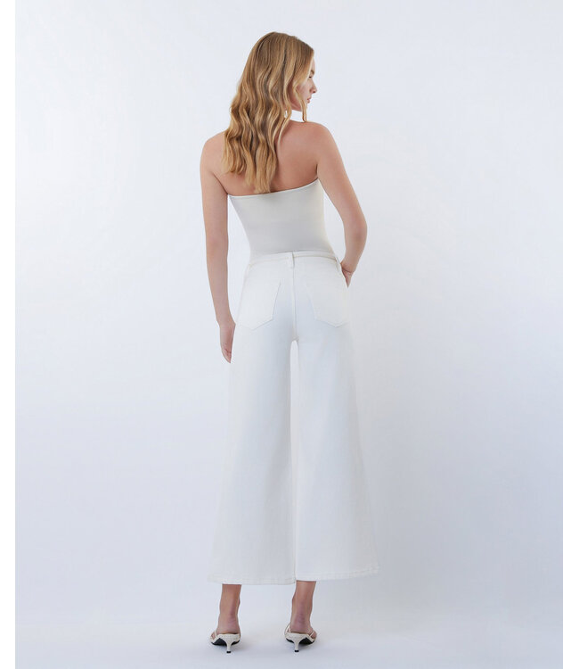 Anna High Rise Drawstring WB Crop Wide Leg Jeans