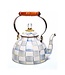 MACKENZIE CHILDS Sterling Check Enamel Tea Kettle - 3 Quart