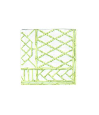 Bamboo Screen Moss Green Paper Linen Luncheon Napkins