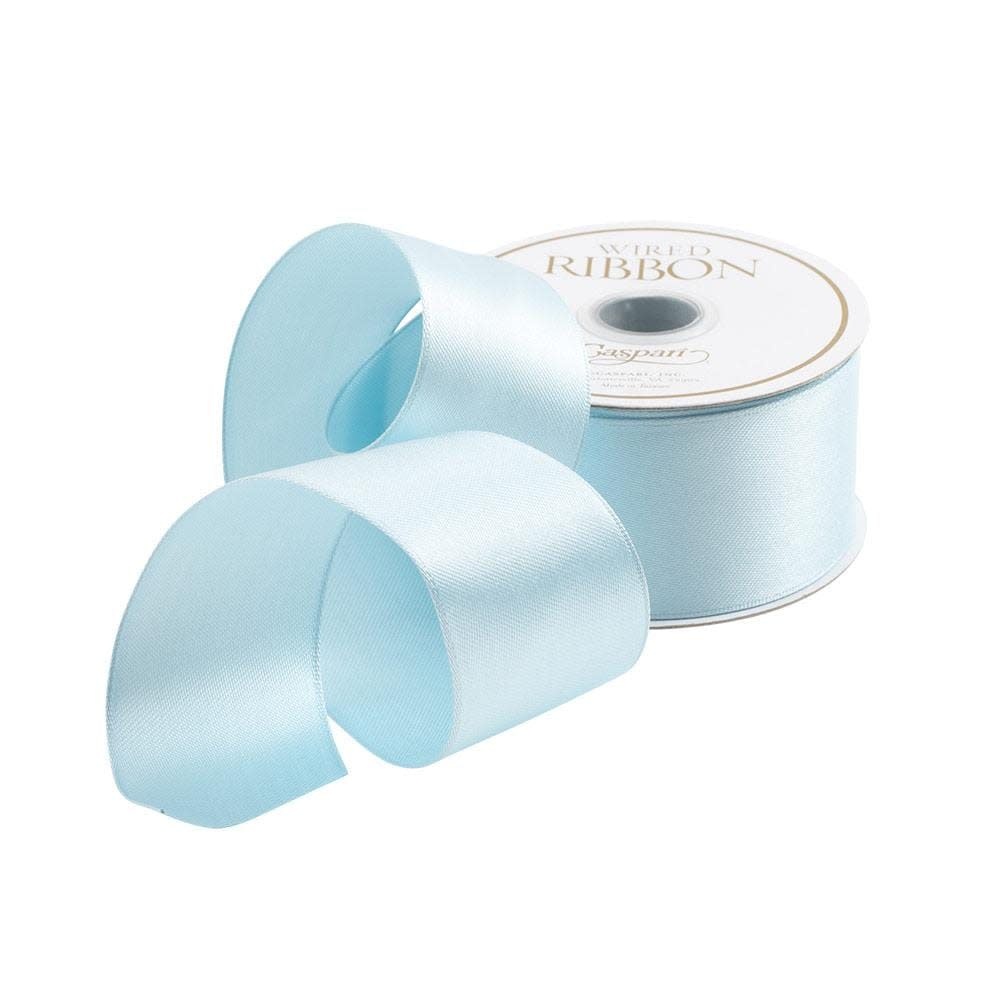 Solid Light Blue Wired Ribbon - Amber Marie and Company