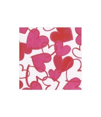 Painted Hearts Recycled Cocktail Napkin