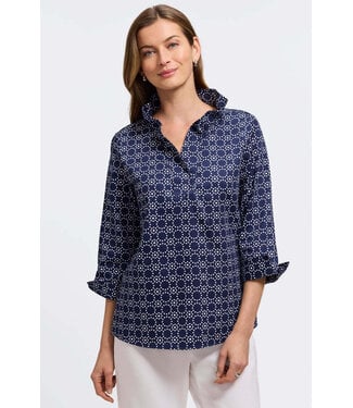 Tammy Geo Circles ¾ Sleeve Popover Shirt