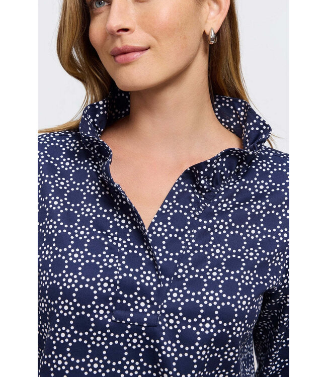 Tammy Geo Circles ¾ Sleeve Popover Shirt