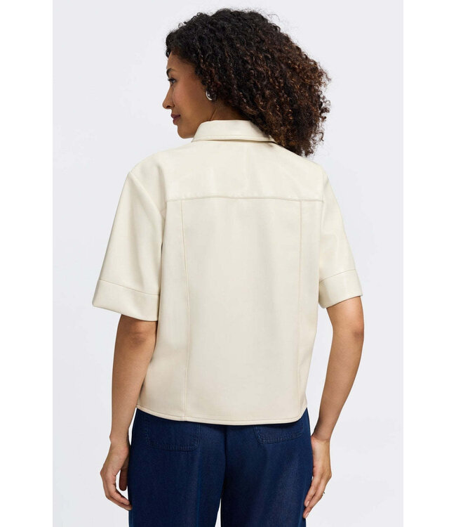 Demi Vegan Leather Elbow Sleeve Shirt Jacket