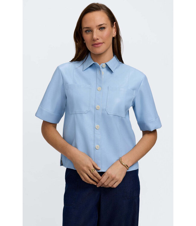 Demi Vegan Leather Elbow Sleeve Shirt Jacket