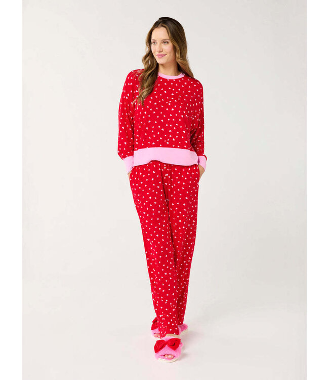 Alecia Mini Hearts Ultra-Soft Jersey Knit Pj Set