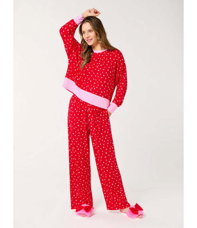 Alecia Mini Hearts Ultra-Soft Jersey Knit Pj Set