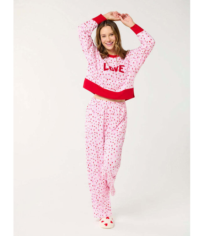 Jessy Floral “Love” Ultra-Soft Jersey Knit Pj Set
