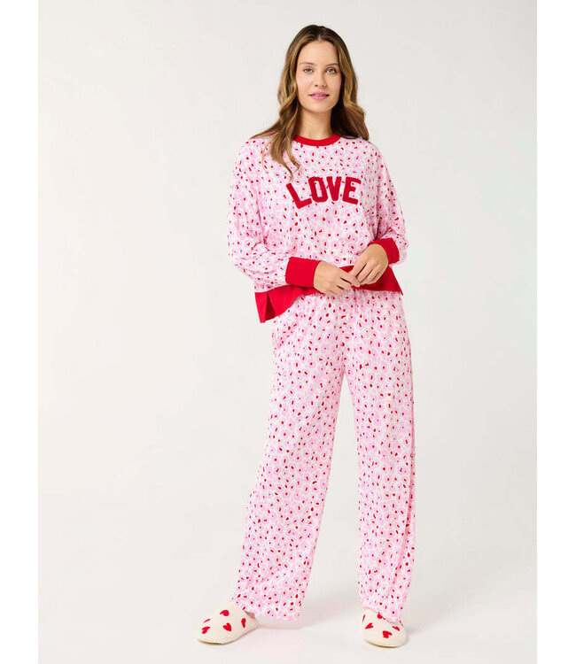 Jessy Floral “Love” Ultra-Soft Jersey Knit Pj Set