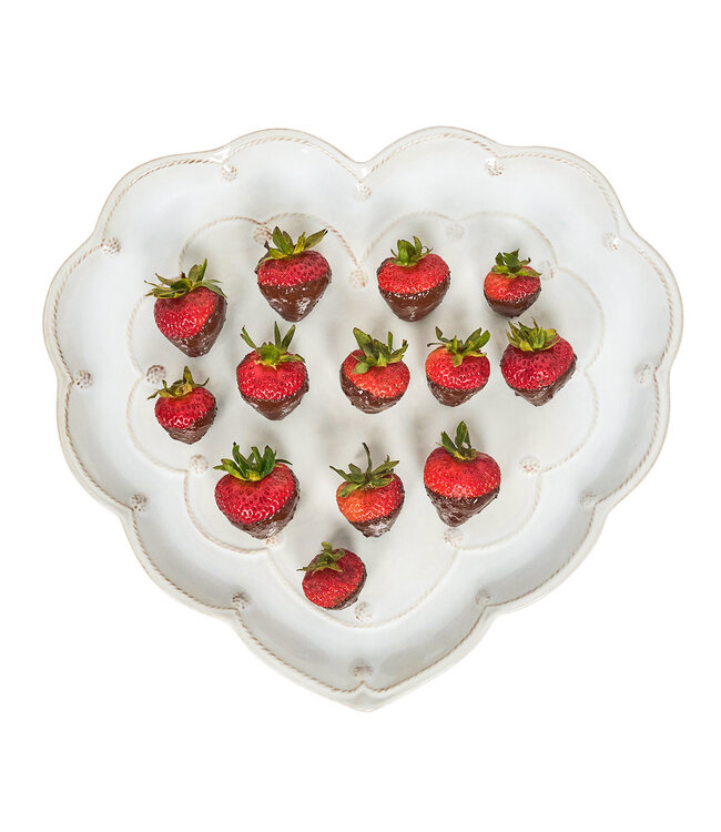 JULISKA Berry & Thread 15" Heart Platter ­ Whitewash