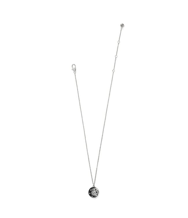 BRIGHTON Flora Flower Necklace Sliver-Black