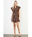 Luna Short Sleeve Suede Cheetah Print Dress