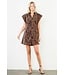 Luna Short Sleeve Suede Cheetah Print Dress