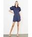 Madison Puff Sleeve Button Up Suede Dress