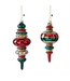 Red Gold & Green Glass Finial Ornaments - Sold Individually