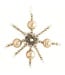 7" Champagne Vintage Snowflake Ornament with Tinsel