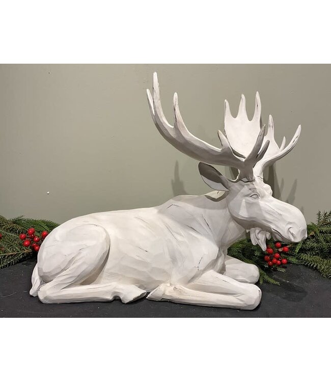 Sitting Moose White