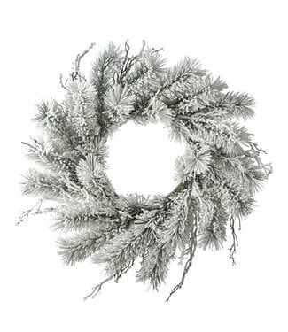 30" Snowy Pine and Twig Wreath