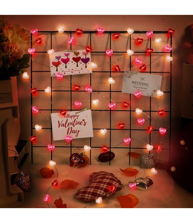 Valentine's Day Heart-Shaped LED String Lights