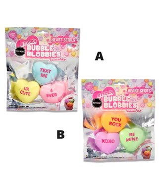Sticky Bubble Blobbies Valentines Conversation Hearts