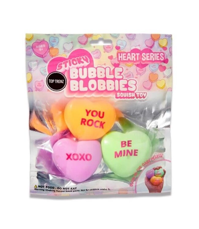 Sticky Bubble Blobbies Valentines Conversation Hearts