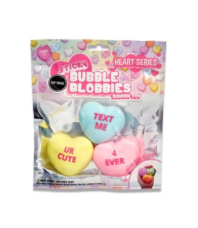 Sticky Bubble Blobbies Valentines Conversation Hearts