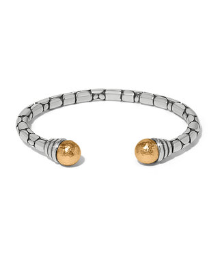 BRIGHTON Pebble Link Two Tone Open Flex Cuff Bracelet