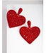 Dimensional Red Bling-Bling Love Earrings