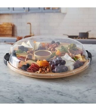 14" Round Make and Take Bamboo 1 Black Handles