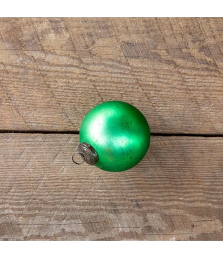 Antique Matte Emerald Glass Ball Ornament, Medium
