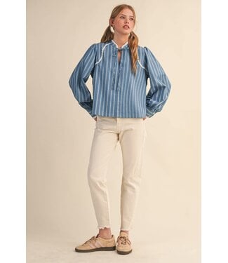Nikka Striped Puff Sleeve Top