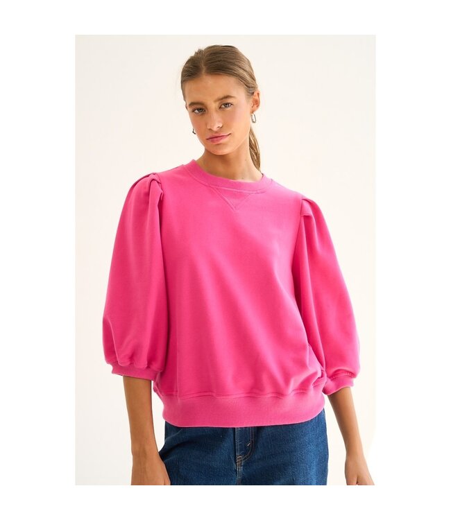 Amy Premium French Terry Puff Sleeve Pullover
