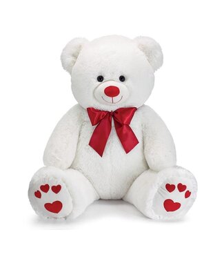 35” White Valentine Plush Bear Large