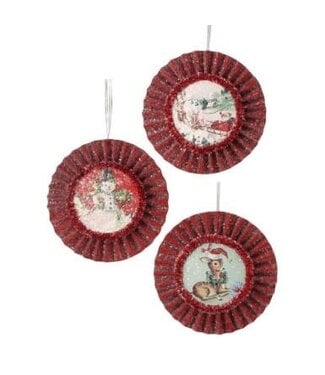 5” Cardboard Retro Pendant Ornament