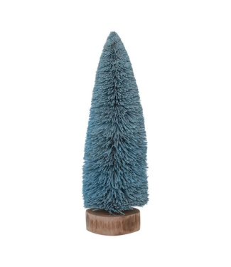2-1/2" Round x 8"H Sisal Bottle Brush Tree Wood Base - Blue