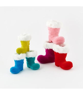 GLITTERVILLE Flocked Santa Boot